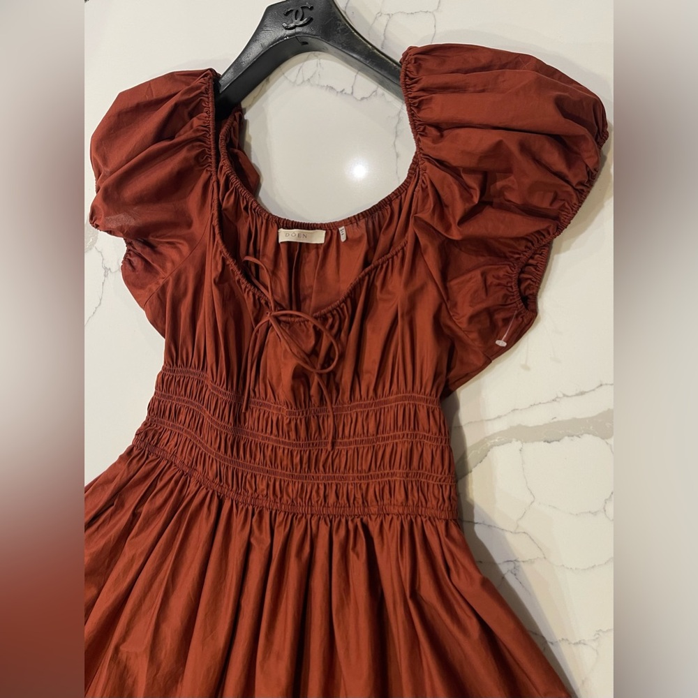 NEW DÔEN Quinn Dress In Amberwood Size Large - Picture 9 of 16